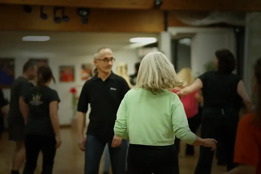 Two people dancing