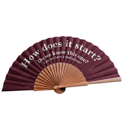 Line Dance Folding Fan in red (English)